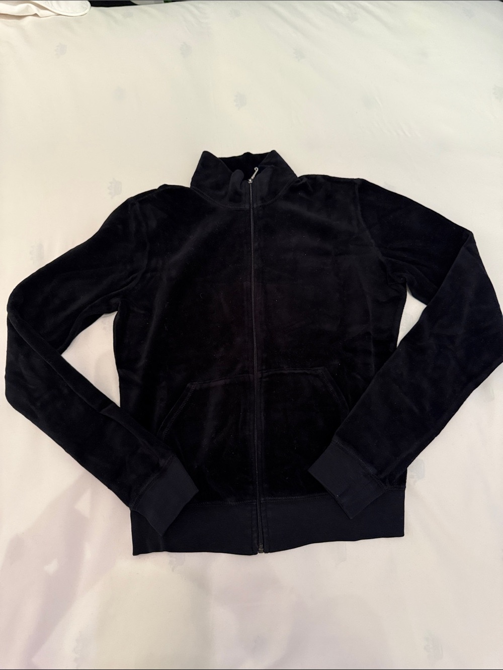 Juicy Couture Black Velour Zip-Front Women's Jacket
